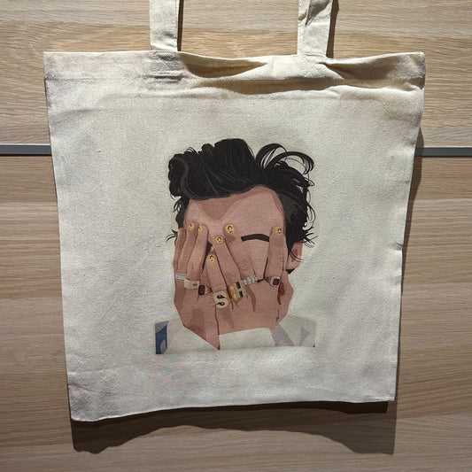 harry tote bag smiley nails