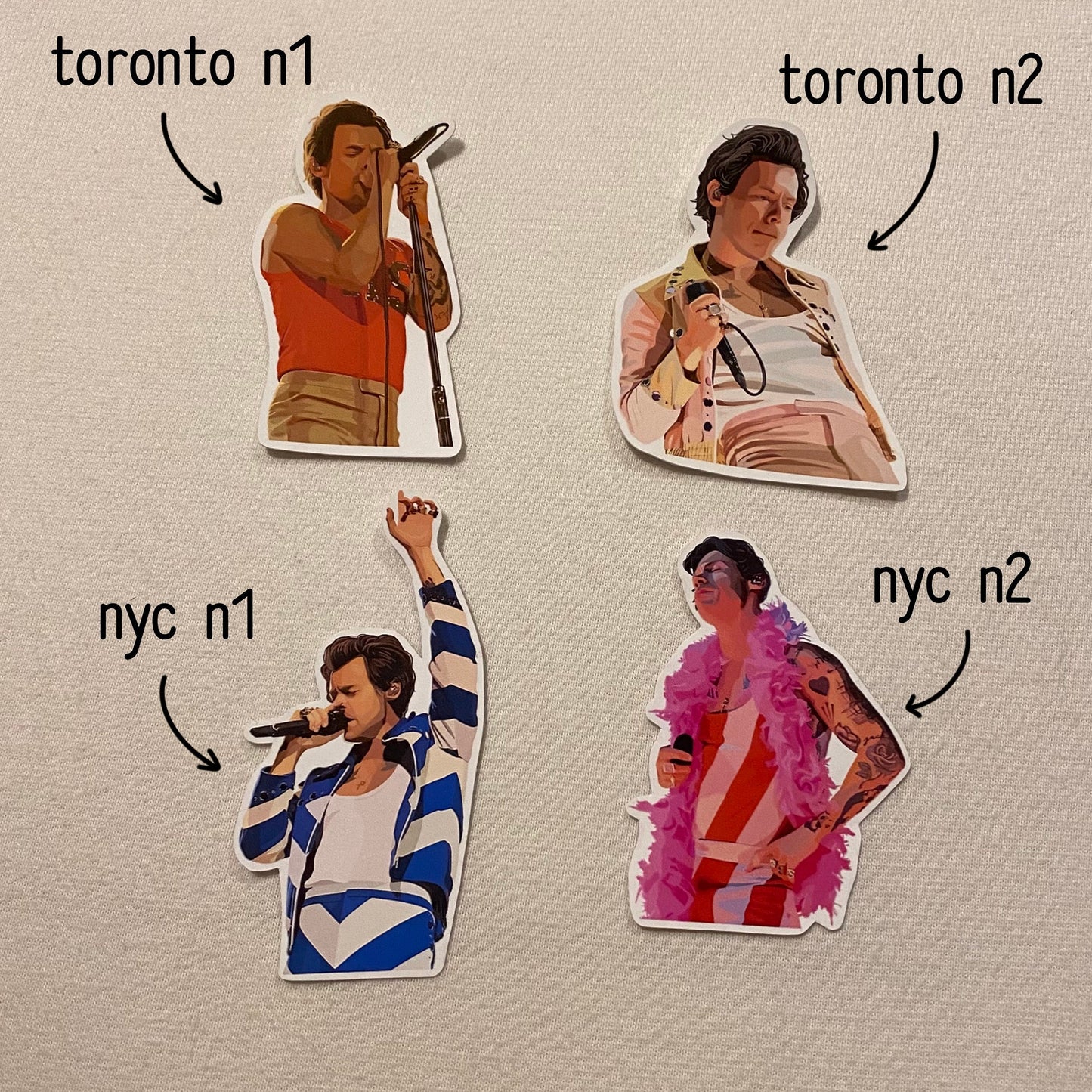 Stickers - HS / Harry / HSLOT / Love On Tour / North America / Toronto / NYC / Austin / Chicago / Outfits / Harry's House / Fine Line