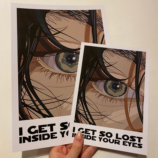 Art Print - HS / Harry / Adore You / Eye Illustration / i get so lost inside your eyes / Fine Line