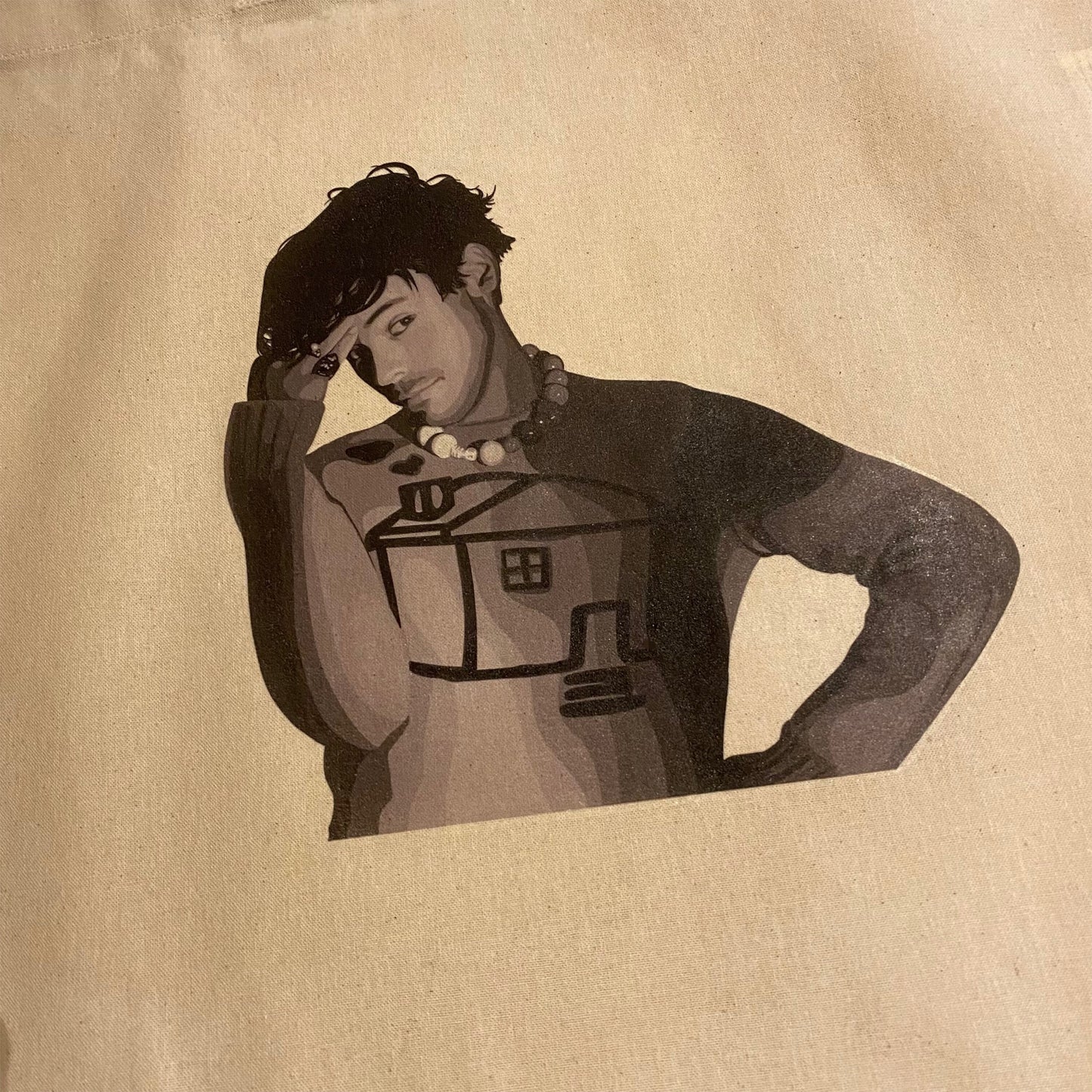 Tote Bag - HS / Harry / Harry’s House / Late Night Talking / Black and White / Illustration