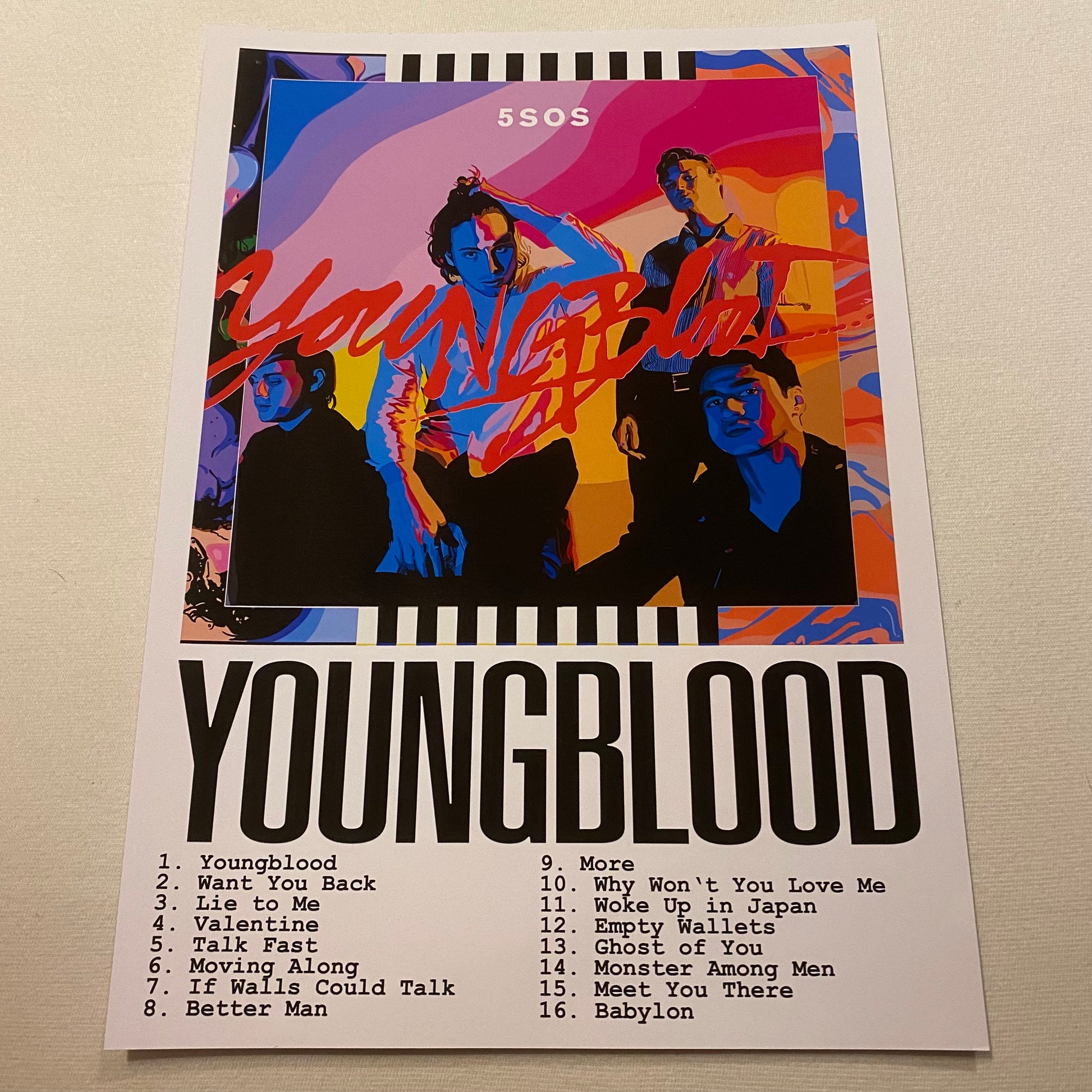 Art Print - Album: Youngblood / 5SOS / 5 Seconds of Summer / Luke / Calum / Michael / Ashton