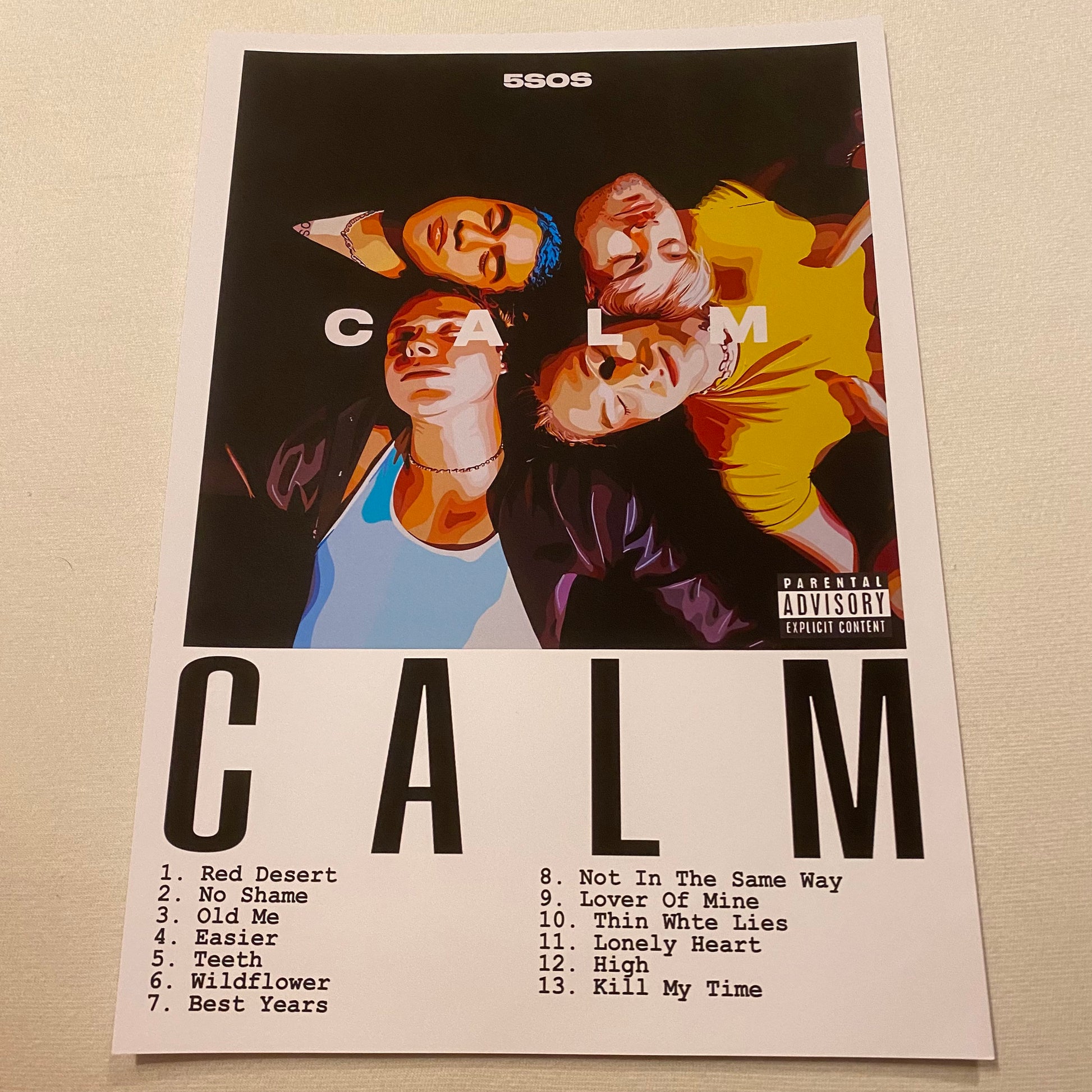 Art Print - Album: CALM / 5SOS / 5 Seconds of Summer / Luke / Calum / Michael / Ashton